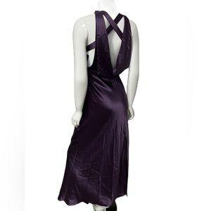 Vintage A•B•S Allen B Schwartz Deep Purple Bridesmaid Dress Size 8 Petite